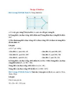 Toán lớp 3 trang 174 Ôn tập về hình học