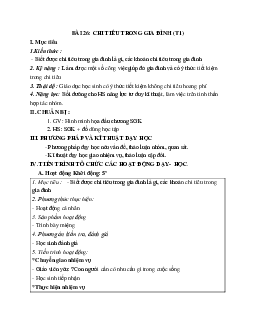 GIÁO ÁN CÔNG NGHỆ 6 BÀI 26: CHI TIÊU TRONG GIA ĐÌNH (T1) MỚI NHẤT