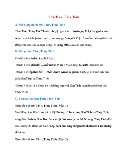Nội dung chính bài Sơn Tinh, Thủy Tinh hay, chính xác nhất