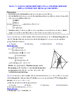 Phương pháp giải và bài tập về Cách xác định thiết diện của (α) với hình chóp khi biết (α) với một mặt phẳng (β) cho trước