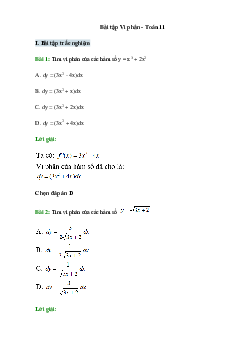 50 Bài tập Vi phân (có đáp án)- Toán 11