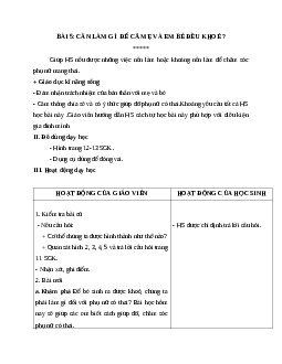 Giáo án khoa học 5 bài 5: Cần làm gì  để cả mẹ và em bé đều khoẻ? mới nhất
