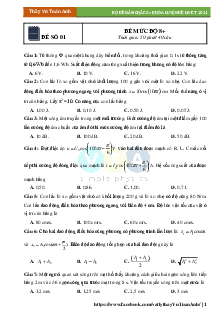 Bộ 10 Đề Ăn Chắc 8+ Môn Vật Lý Lớp 12