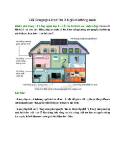 Quan sát Hình 3.1 và cho biết: biện pháp an ninh và tiết kiệm năng lượng trong ngôi nhà thông minh được thực hiện như thế nào