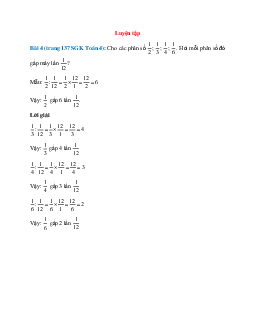 Cho các phân số 1/2; 1/3; 1/4; 1/6