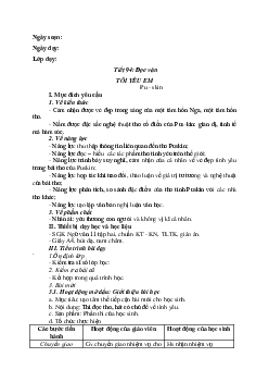 Giáo án Ngữ Văn 11 Tiết 94 Tôi yêu em mới nhất