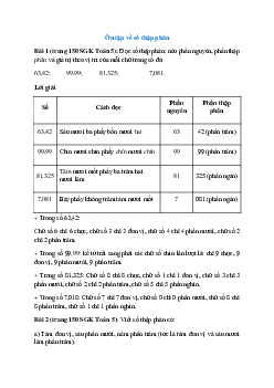 Toán lớp 5 trang 150, 151 Ôn tập về số thập phân