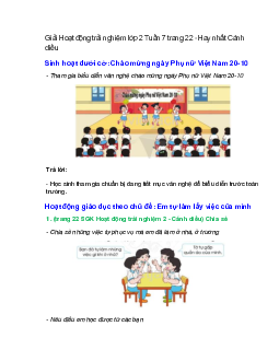 Giải SGK Hoạt động trải nghiệm lớp 2 Tuần 7 trang 22, 23, 24 – Cánh diều