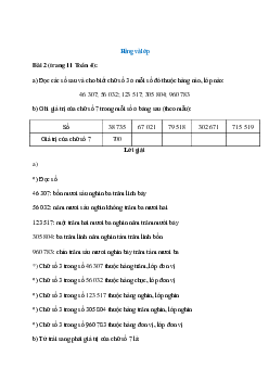 Đọc các số sau và cho biết chữ số 3 ở mỗi số đó thuộc hàng nào, lớp nào: 46 307