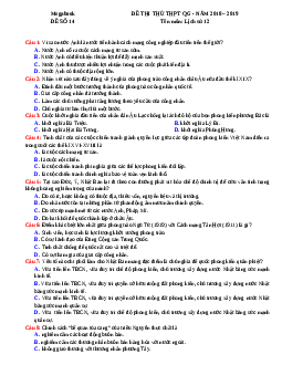 7 đề thi thử tốt nghiệp THPT môn Lịch Sử