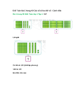 Giải SGK Toán lớp 2 Tập 2 trang 49 Các số có ba chữ số – Cánh diều