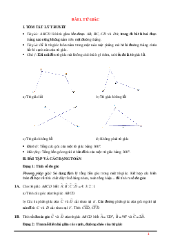 Củng cố ôn luyện Hình học 8 Kì 1
