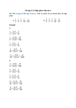 Viết các phân số sau thành phân số thập phân: 1/2; 1/4; 1/5