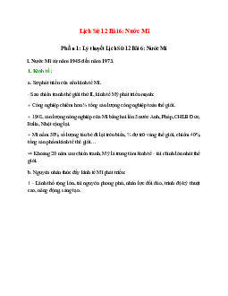 Lý thuyết Lịch Sử 12 Bài 6 (mới 2023 + 65 câu trắc nghiệm): Nước Mĩ