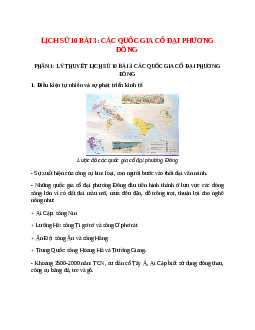 Lịch Sử 10 Bài 3 (Lý thuyết và trắc nghiệm): Các quốc gia cổ đại phương đông