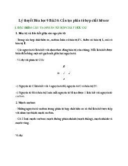 Lý thuyết Cấu tạo phân tử hợp chất hữu cơ (mới 2023 + 20 câu trắc nghiệm) hay, chi tiết – Hóa học 9