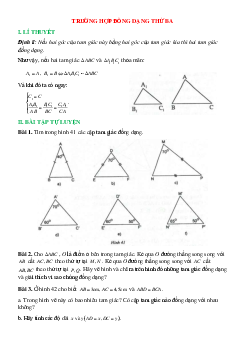 50 Bài tập Trường hợp đồng dạng thứ ba của tam giác (có đáp án)- Toán 8