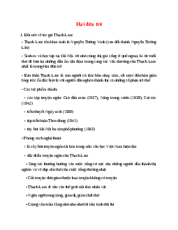 Hai đứa trẻ – nội dung, dàn ý phân tích, bố cục, tóm tắt