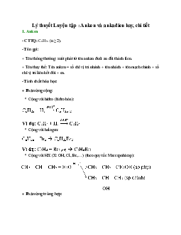 Lý thuyết Luyện tập : Anken và ankađien (mới 2023 + 15 câu trắc nghiệm) hay, chi tiết