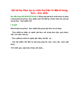 Hằng ngày gia đình em thường sử dụng những loại lương thực, thực phẩm nào