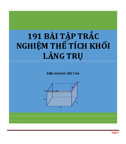 191 bài tập trắc nghiệm thể tích khối lăng trụ
