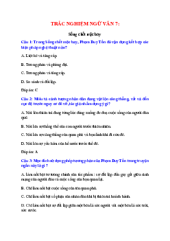 Trắc nghiệm Sống chết mặc bay có đáp án – Ngữ văn lớp 7