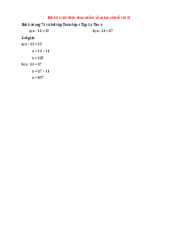 Tìm x: x : 11 = 35; x : 11 = 87
