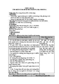 Giáo án Sinh học 9 Bài 56, 57: Thực hành: Tìm hiểu tình hình môi trường địa phương mới, chuẩn nhất
