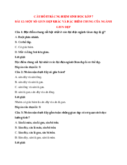 Trắc nghiệm Sinh học 7 Bài 12 có đáp án: Một số giun dẹp khác và đặc điểm chung của ngành giun dẹp