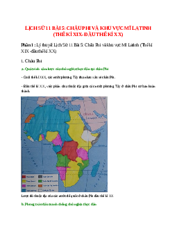 Lý thuyết Lịch Sử 11 Bài 5 (mới 2023 + 36 câu trắc nghiệm): Châu Phi và khu vực Mĩ Latinh (Thế kỉ XIX -đầu thế kỉ XX)