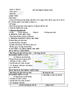 Giáo án ngữ văn lớp 7 Tuần 17 Tiết 65: Ôn tập phần tiếng việt mới nhất