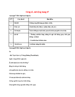Soạn bài Củng cố, mở rộng trang 47 – ngắn nhất Kết nối tri thức
