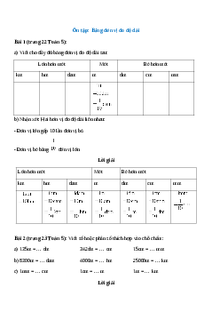 Toán lớp 5 trang 22, 23 Ôn tập: Bảng đơn vị đo độ dài