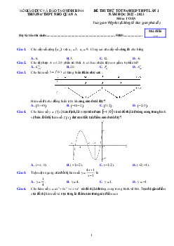 Đề thi thử Toán trường Nho Quan A (Ninh Bình) năm 2023