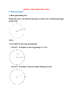 Lý thuyết về Đường tròn hình học lớp 6 chọn lọc