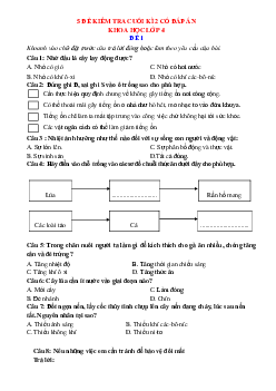 Bộ 5 Đề kiểm tra cuối kỳ 2 môn Khoa học lớp 4 có đáp án