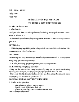 Giáo án ngữ văn lớp 10 Tiết 35, 36: Khái quát văn học Việt Nam