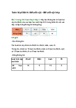 Bài 1 trang 116 Toán 6 Tập 1 | Chân trời sáng tạo Giải toán lớp 6