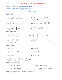 Phiếu bài tập tuần 5 - Toán 7