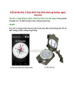 Sử dụng la bàn trong lớp học, xác định hướng cửa lớp, hướng cổng trường