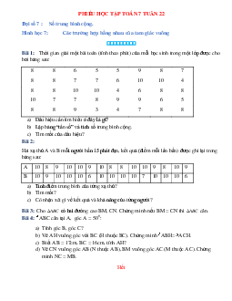 Phiếu bài tập tuần 22 - Toán 7