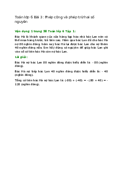 Vận dụng 1 trang 58 Toán 6 Tập 1 | Chân trời sáng tạo Giải toán lớp 6
