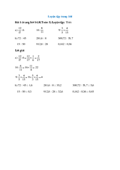 Tính: 12/17:6; 16:8/11                                   