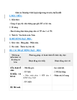 Giáo án Luyện tập trang 64 (2024) mới nhất - Toán lớp 5