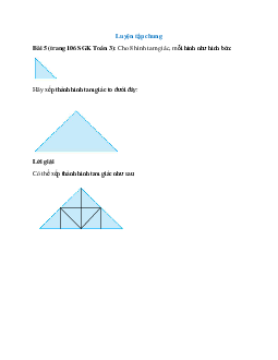 Cho 8 hình tam giác, mỗi hình như hình bên Bài 5 trang 106 SGK Toán 3