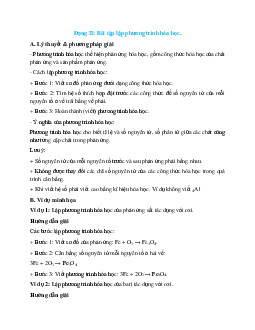 50 Bài tập lập phương trình hóa học (có đáp án)- Hoá học 8