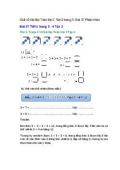 Vở bài tập Toán lớp 2 Tập 2 trang 3, 4, 5 Bài 37: Phép nhân | Kết nối tri thức