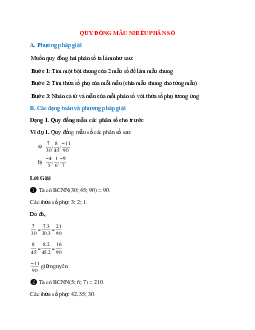 50 Bài tập Quy đồng mẫu nhiều phân số lớp 6 (có đáp án)