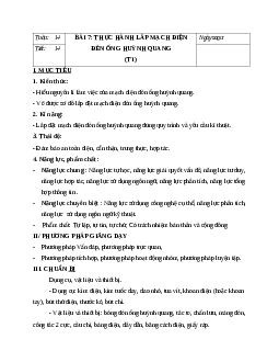 GIÁO ÁN CÔNG NGHỆ 9 BÀI 7: THỰC HÀNH LẮP MẠCH ĐIỆN ĐÈN ỐNG HUỲNH QUANG (T1) MỚI NHẤT - CV5512