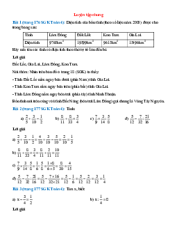 Toán lớp 4 trang 176, 177 Luyện tập chung